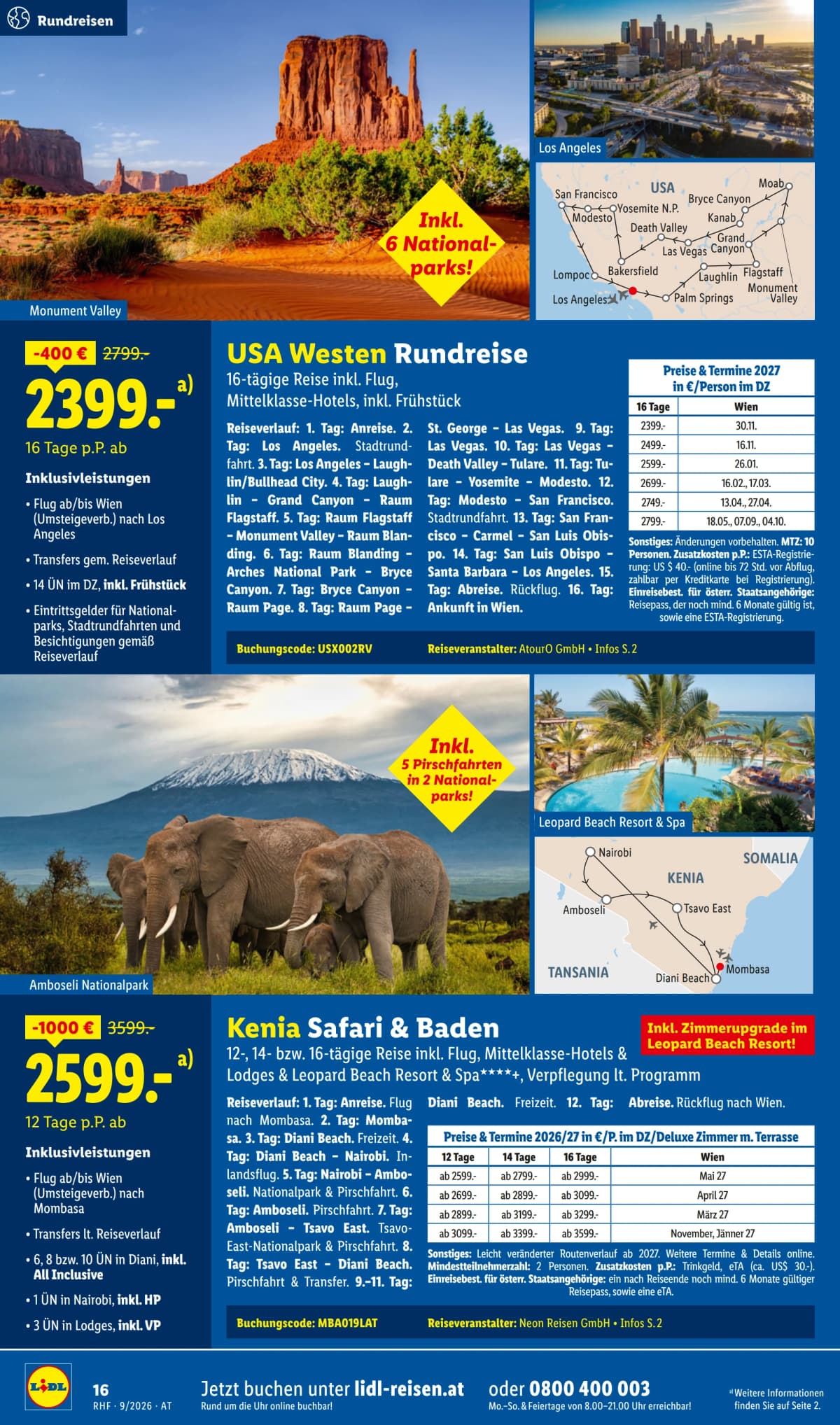 Seite 16 des Lidl Reisen Flugblatts – September Reise-Highlights