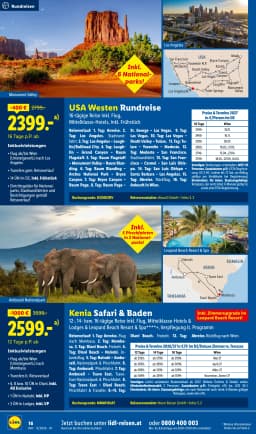 Seite 16 des Lidl Reisen Prospekts September Reise-Highlights