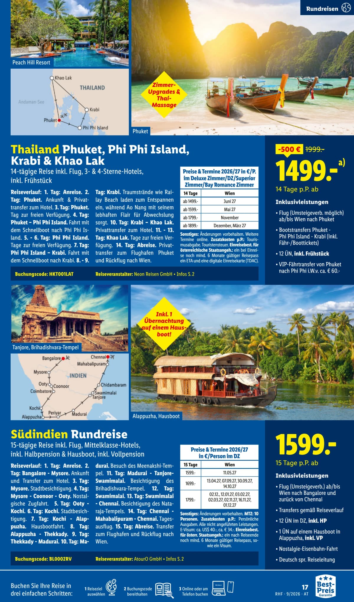 Seite 17 des Lidl Reisen Flugblatts – September Reise-Highlights ab 09.09.2026.