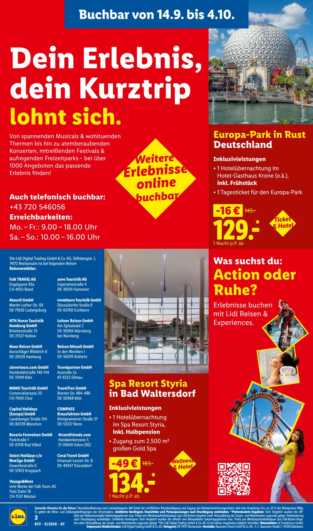 Lidl Reisen katalog September-Oktober Reise-Highlights, 12.09.2026. – 15.10.2026.