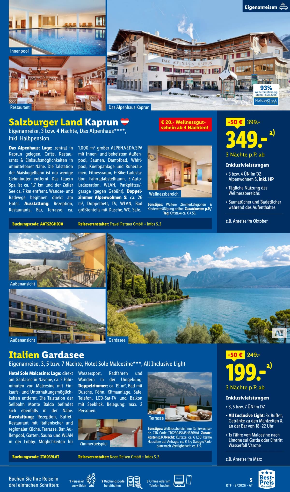 Seite 5 des Lidl Reisen Flugblatts – September-Oktober Reise-Highlights