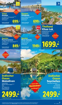 Seite 11 des Lidl Reisen Prospekts September-Oktober Reise-Highlights