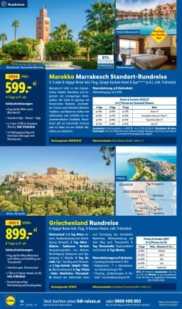 Seite 14 des Lidl Reisen Prospekts September-Oktober Reise-Highlights