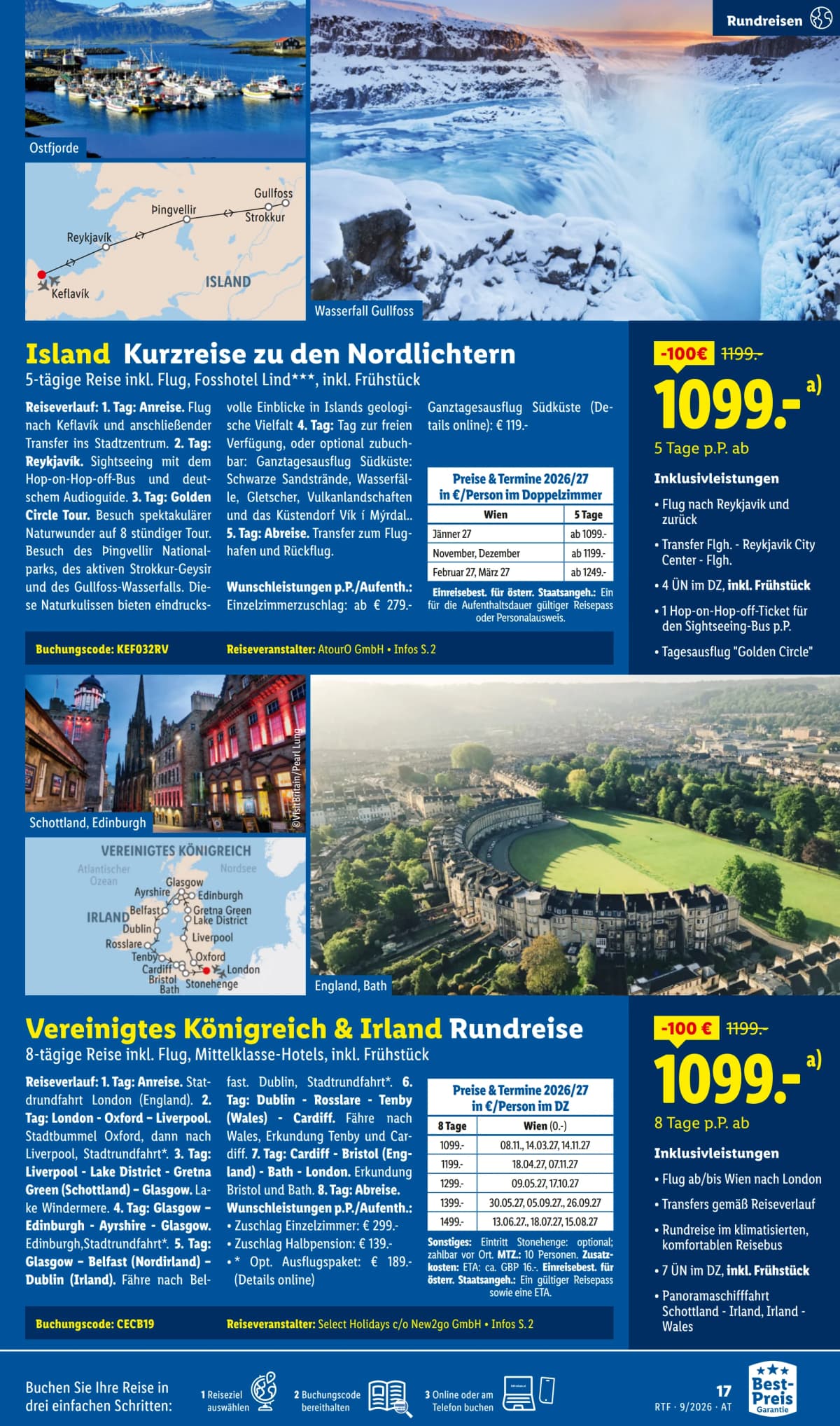 Seite 17 des Lidl Reisen Flugblatts – September-Oktober Reise-Highlights