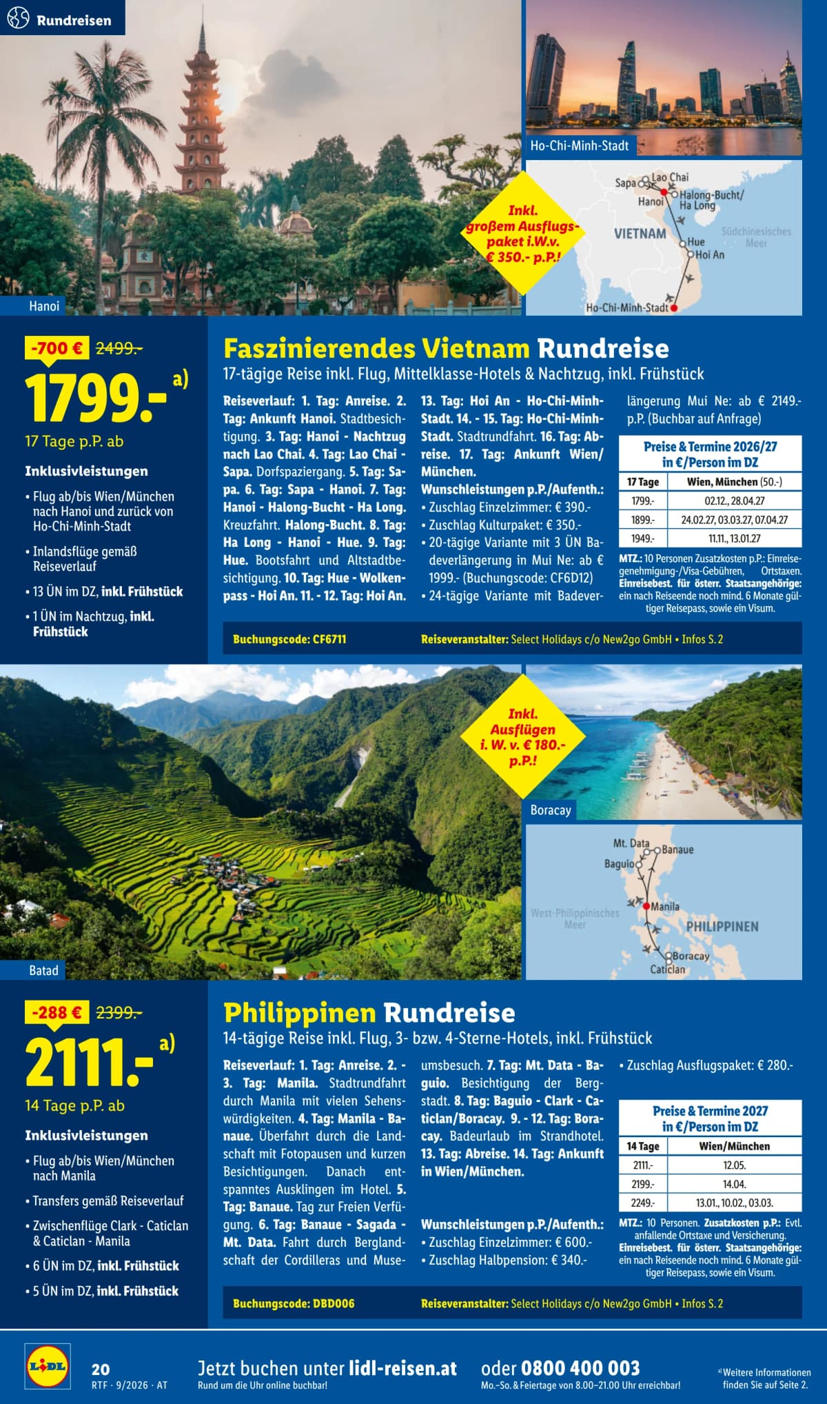 Seite 20 des Lidl Reisen Flugblatts – September-Oktober Reise-Highlights