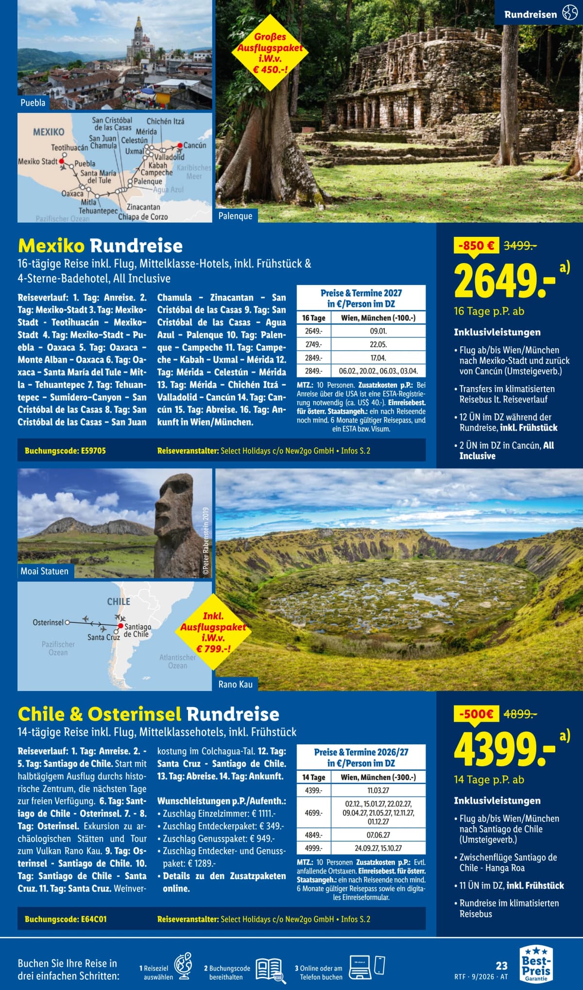 Seite 23 des Lidl Reisen Flugblatts – September-Oktober Reise-Highlights