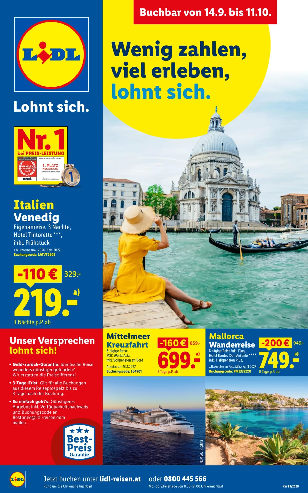 Lidl Reisen katalog Reisen Herbst, 14.09.2026. – 11.10.2026.