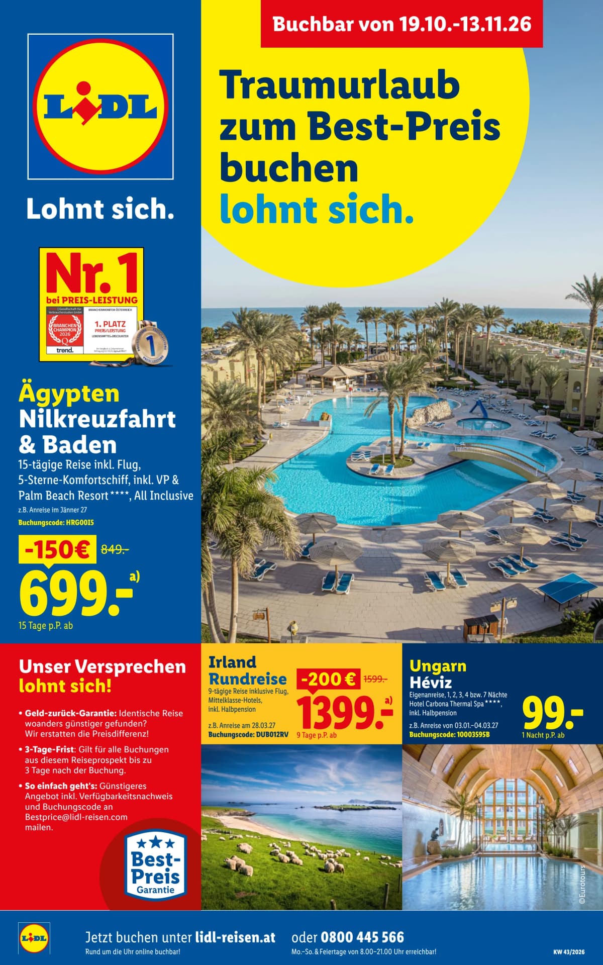 Seite 1 des Lidl Reisen Flugblatts – Sommer Verlängern