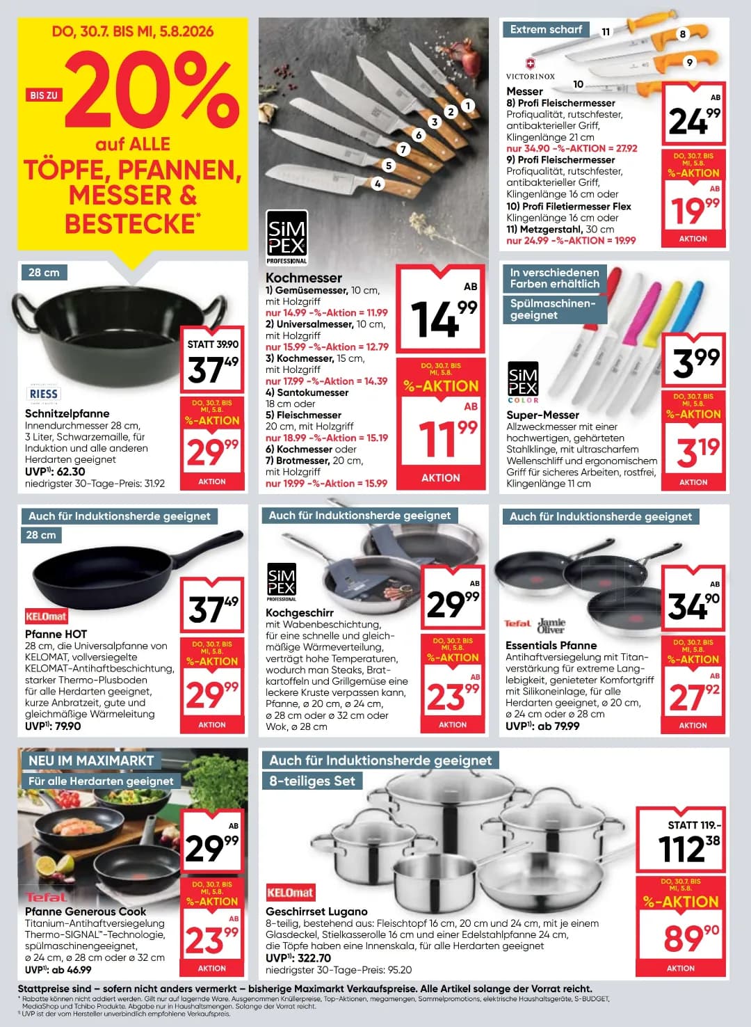 Seite 20 des Maximarkt Flugblatts – Wochenangebote ab 31.07.2026