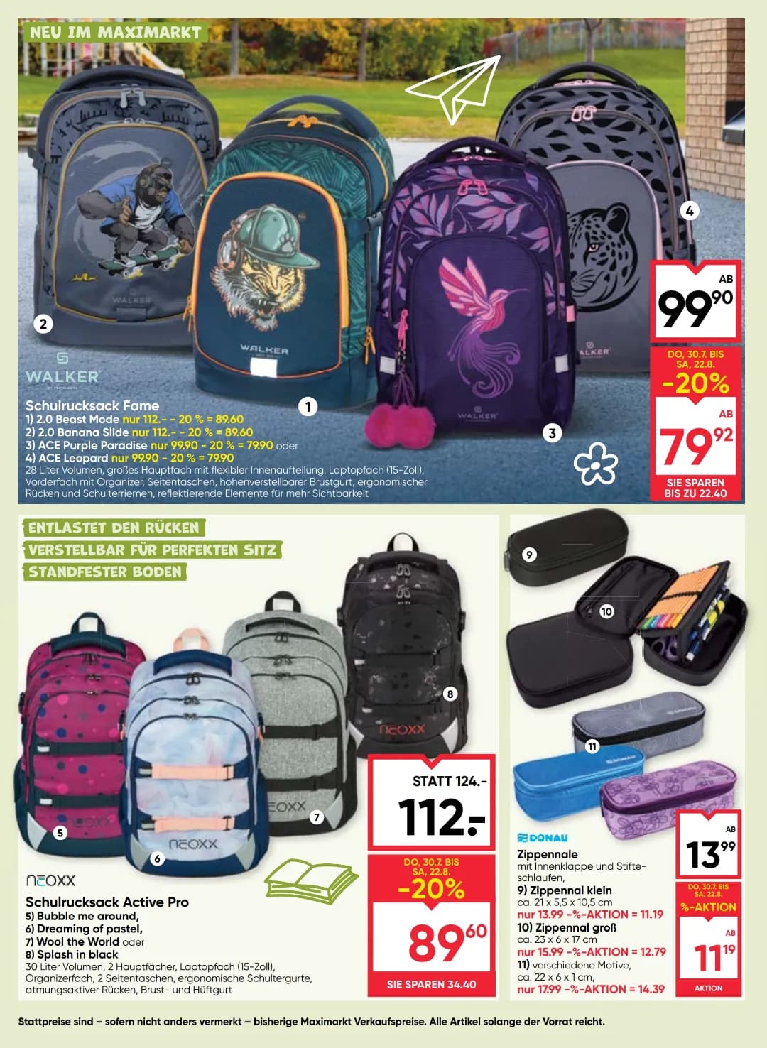 Seite 2 des Maximarkt Flugblatts – Schule ab 31.07.2026