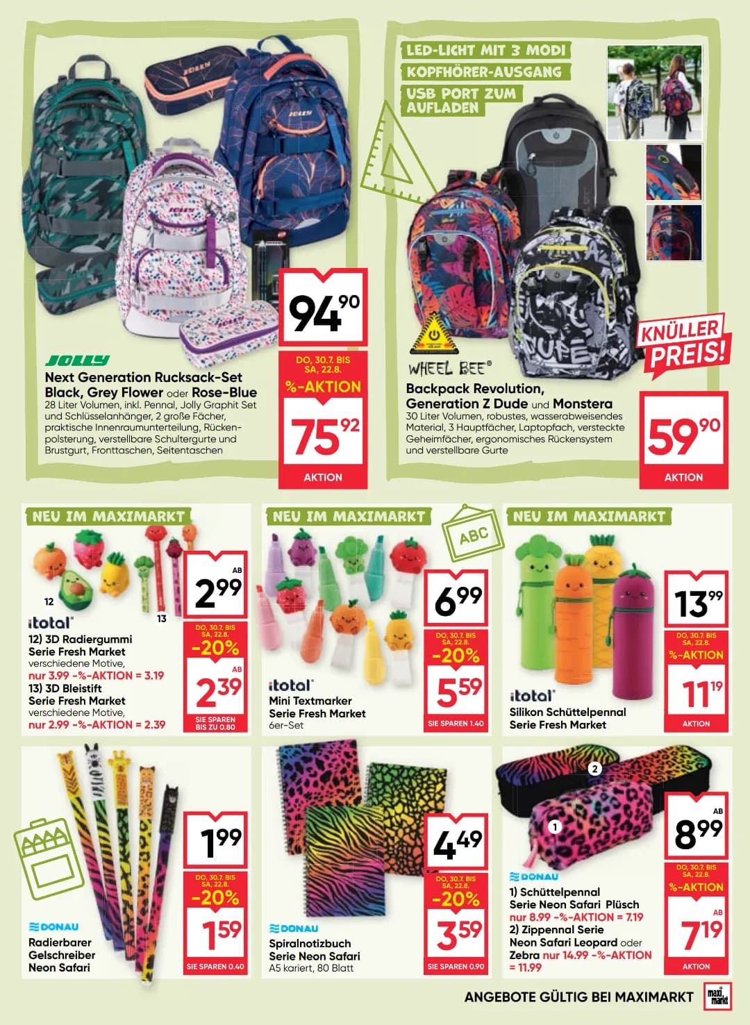 Seite 3 des Maximarkt Flugblatts – Schule ab 31.07.2026