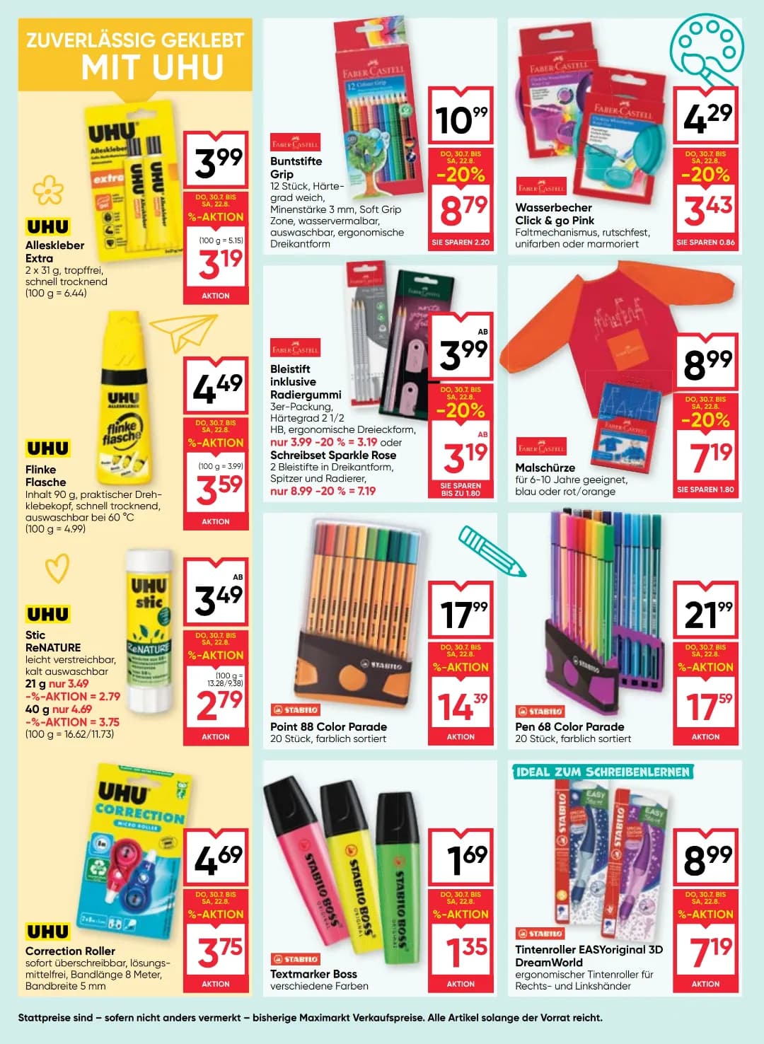 Seite 6 des Maximarkt Flugblatts – Schule ab 31.07.2026