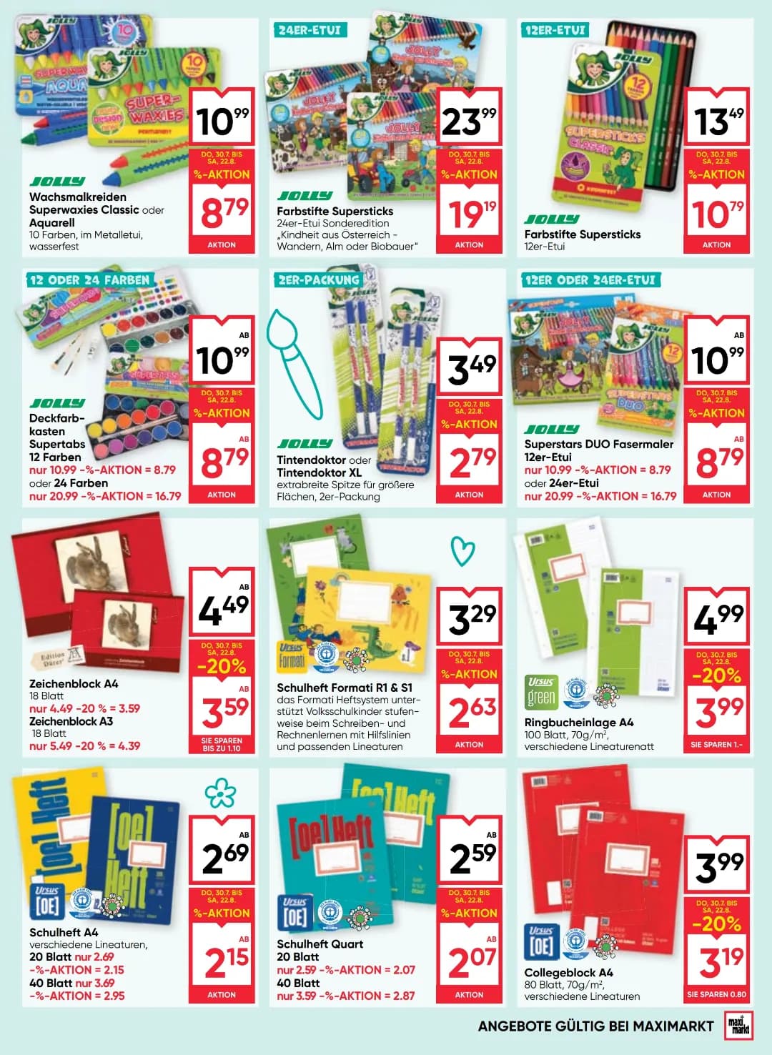 Seite 7 des Maximarkt Flugblatts – Schule ab 31.07.2026