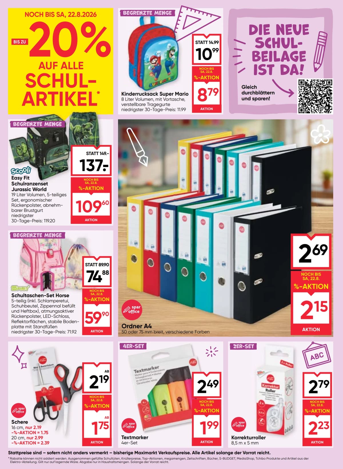 Seite 20 des Maximarkt Flugblatts – Aktuelle Angebote ab 23.08.2026.