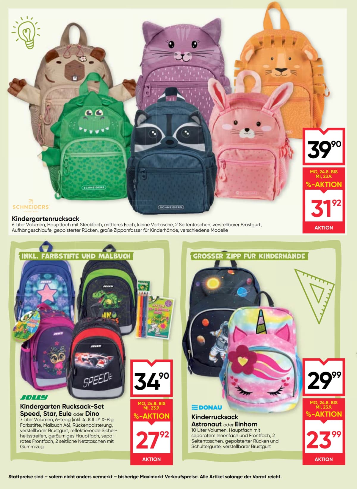Seite 2 des Maximarkt Flugblatts – Back To School