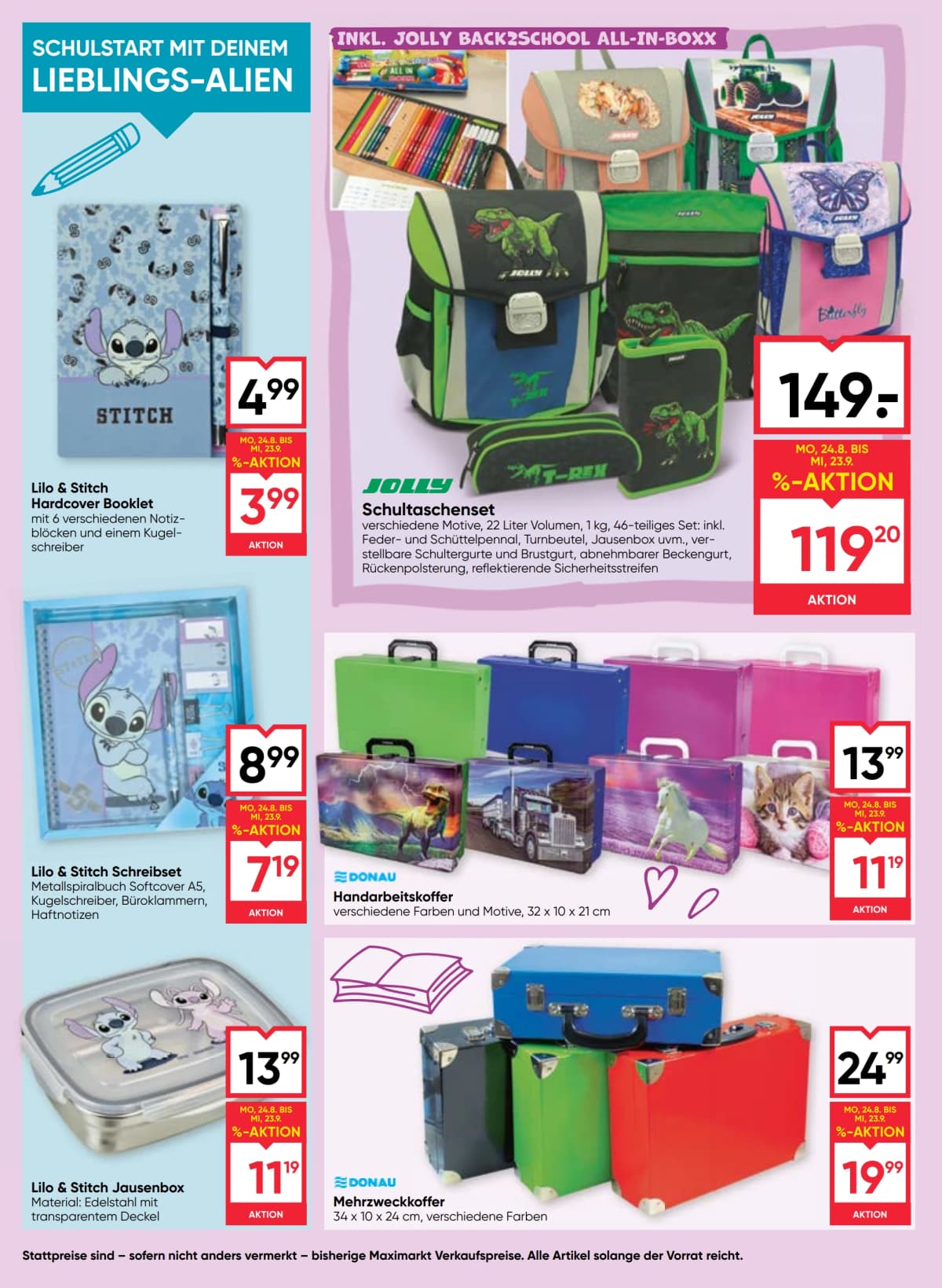 Seite 4 des Maximarkt Flugblatts – Back To School