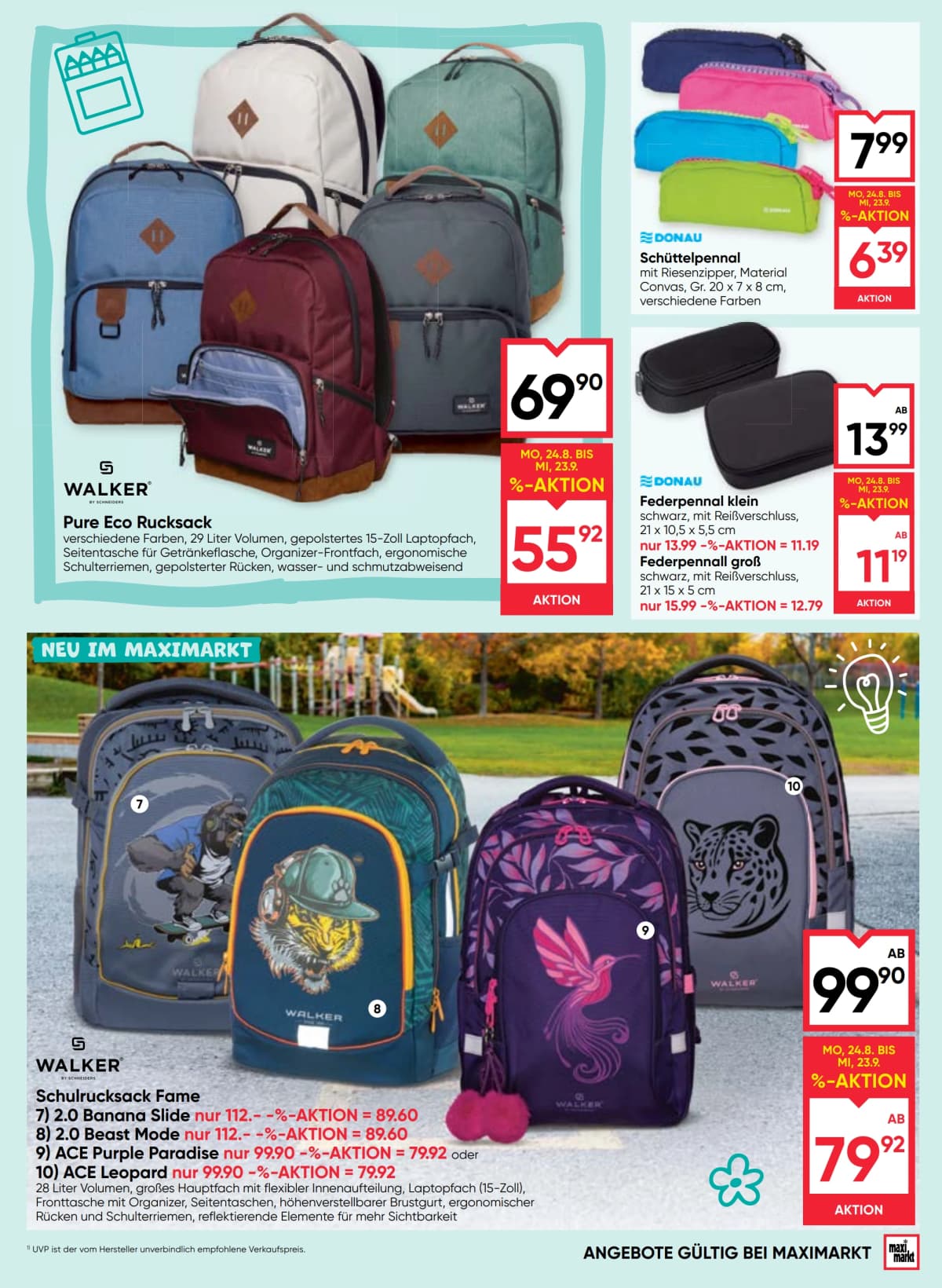 Seite 7 des Maximarkt Flugblatts – Back To School