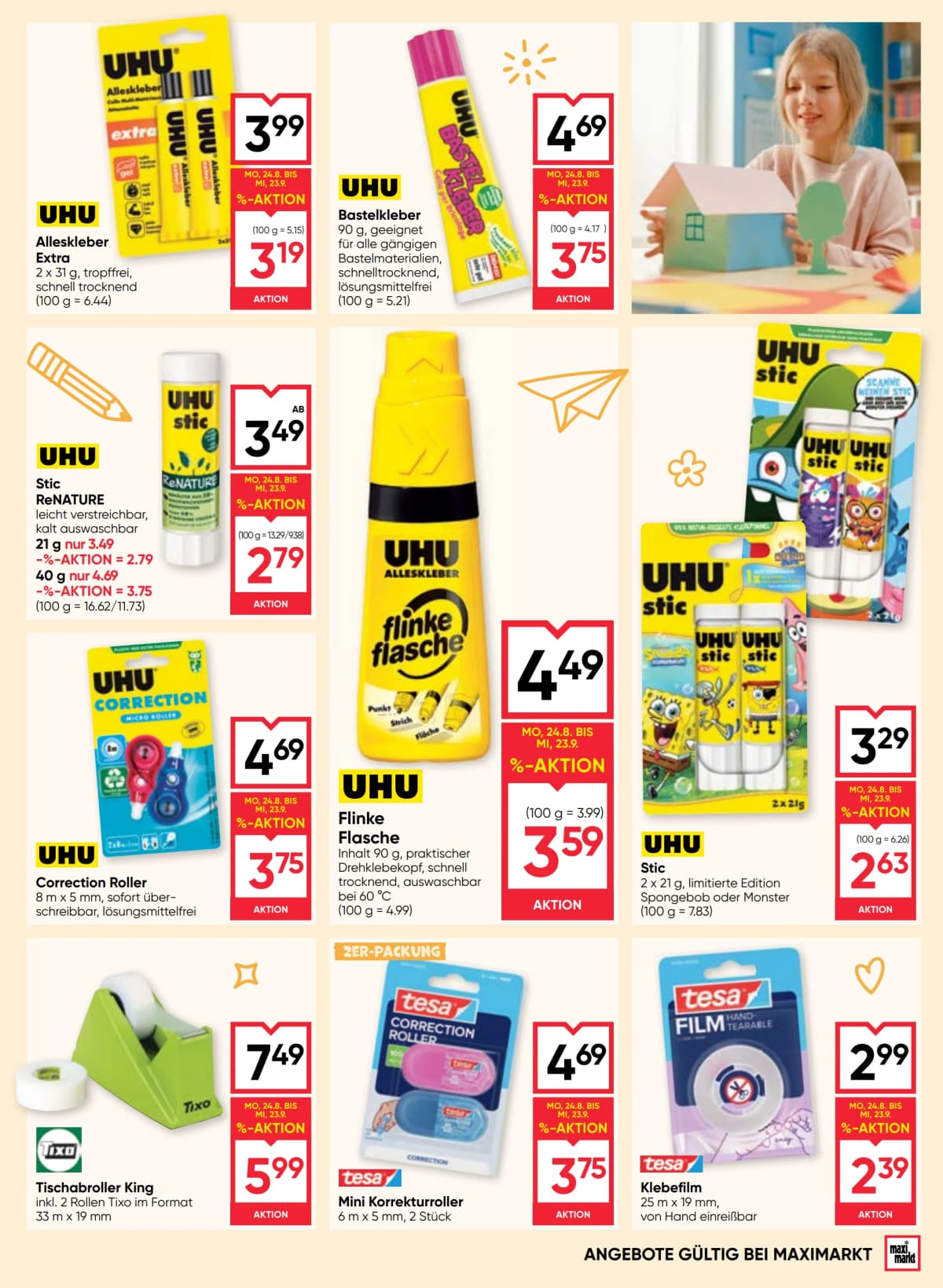 Seite 9 des Maximarkt Flugblatts – Back To School
