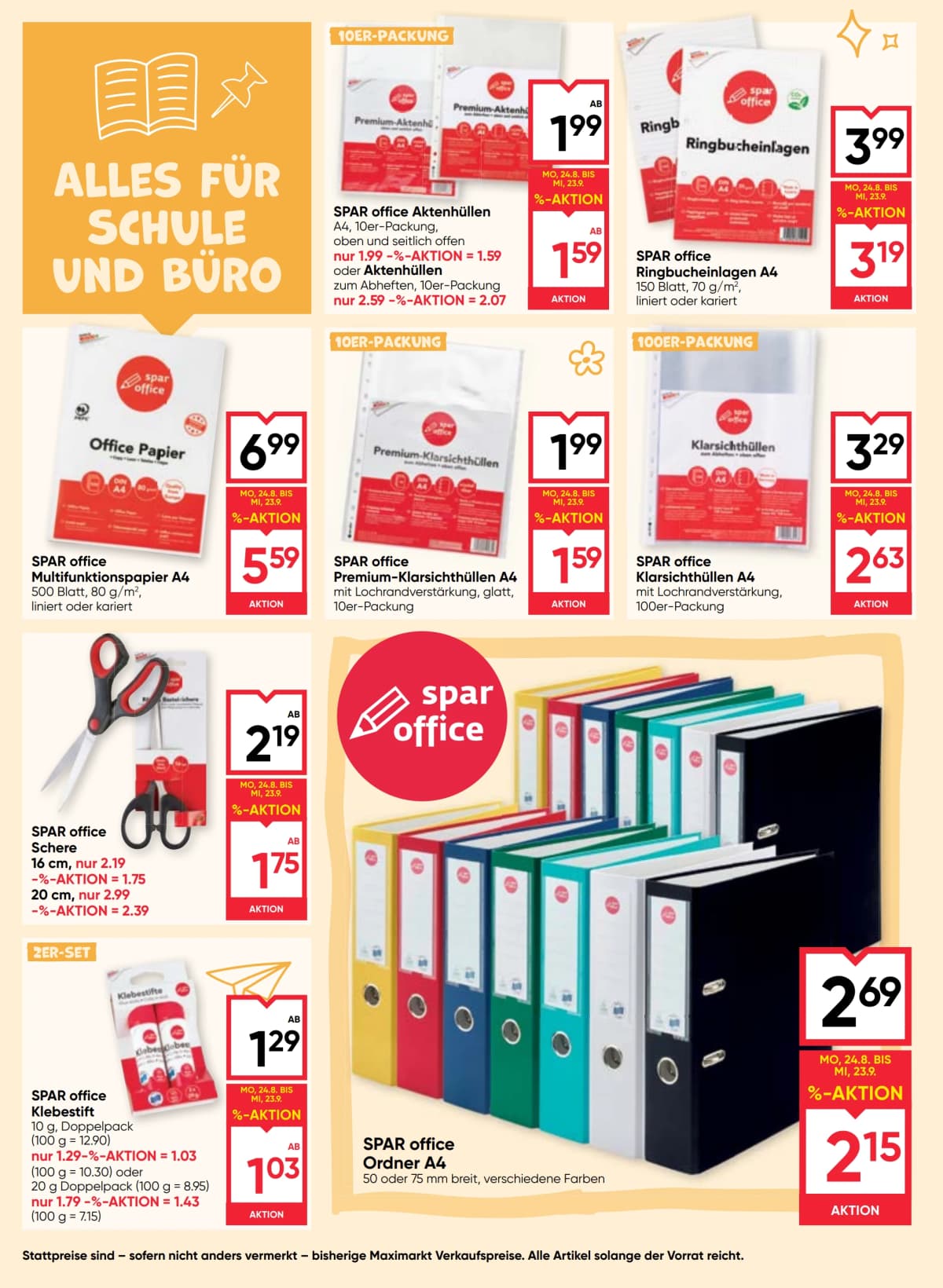 Seite 16 des Maximarkt Flugblatts – Back To School