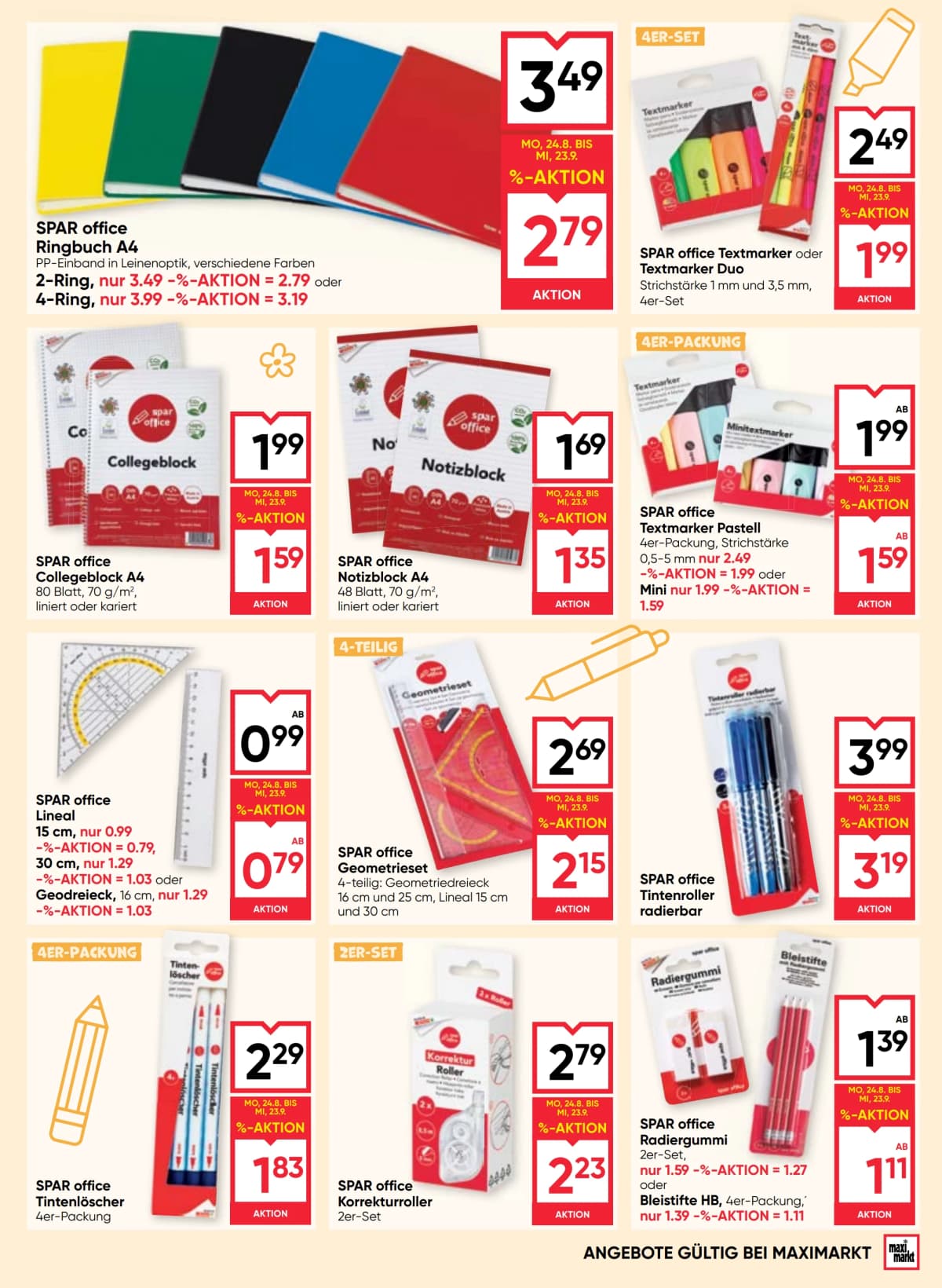 Seite 17 des Maximarkt Flugblatts – Back To School