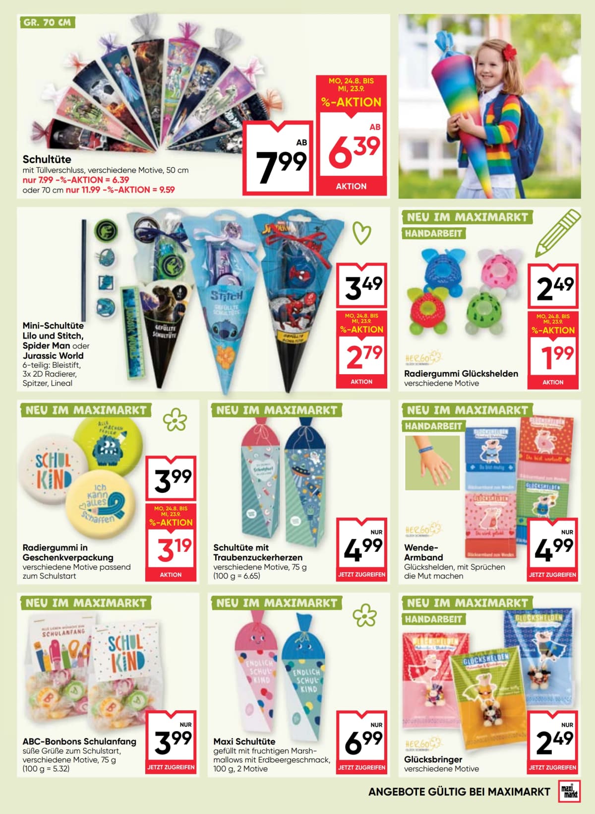 Seite 19 des Maximarkt Flugblatts – Back To School
