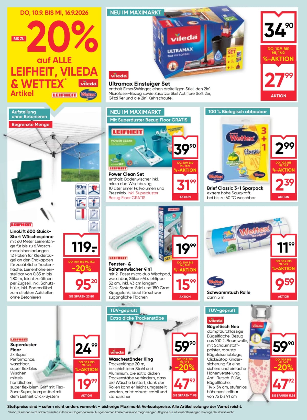 Seite 16 des Maximarkt Flugblatts – Aktuelles Flugblatt ab 08.09.2026.