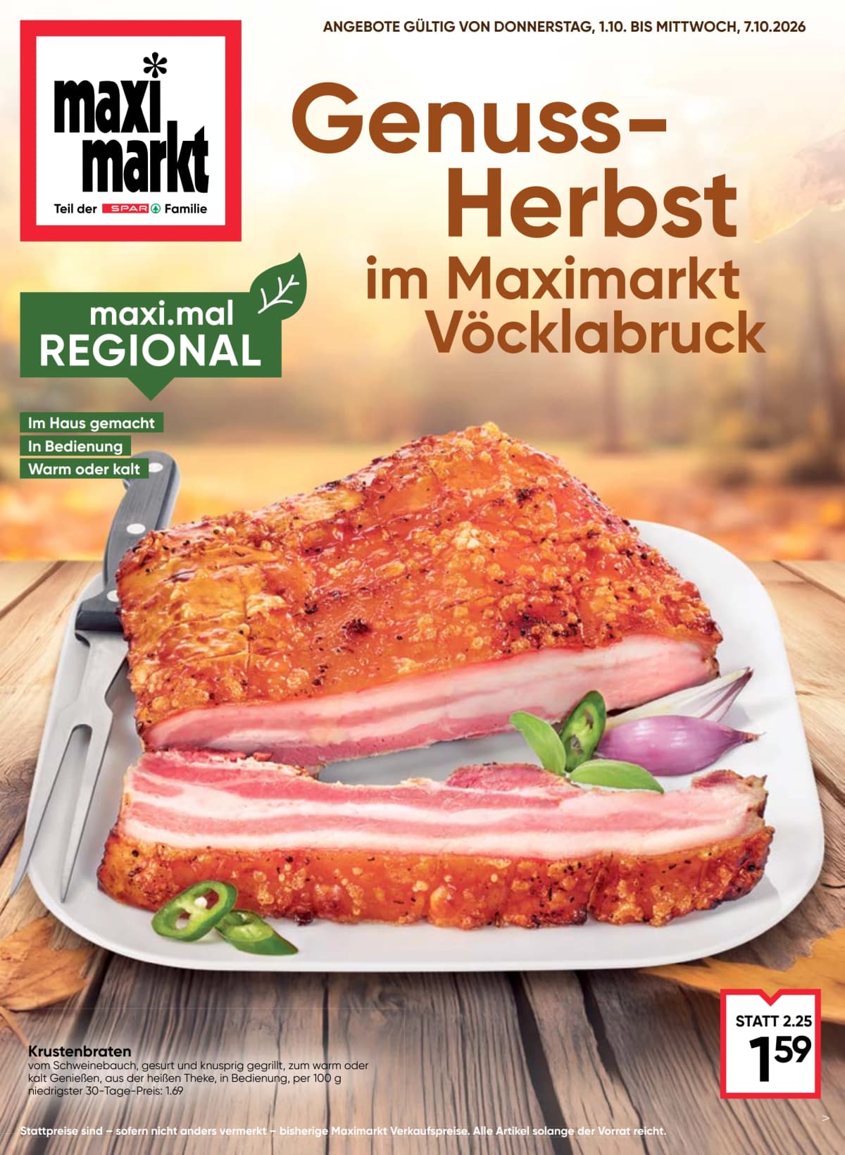 Titelblatt des Maximarkt Prospekts Genuss Herbst