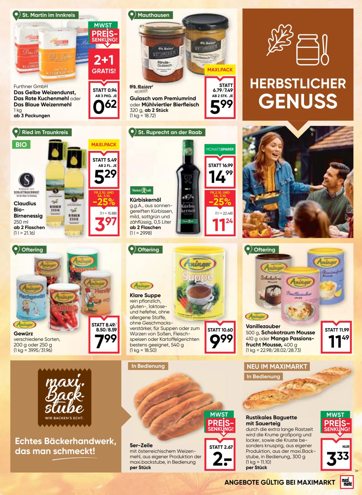 Seite 7 des Maximarkt Flugblatts – Genuss Herbst