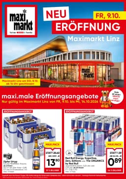 Seite 1 des Maximarkt Prospekts Linz - Neu Eröffnung