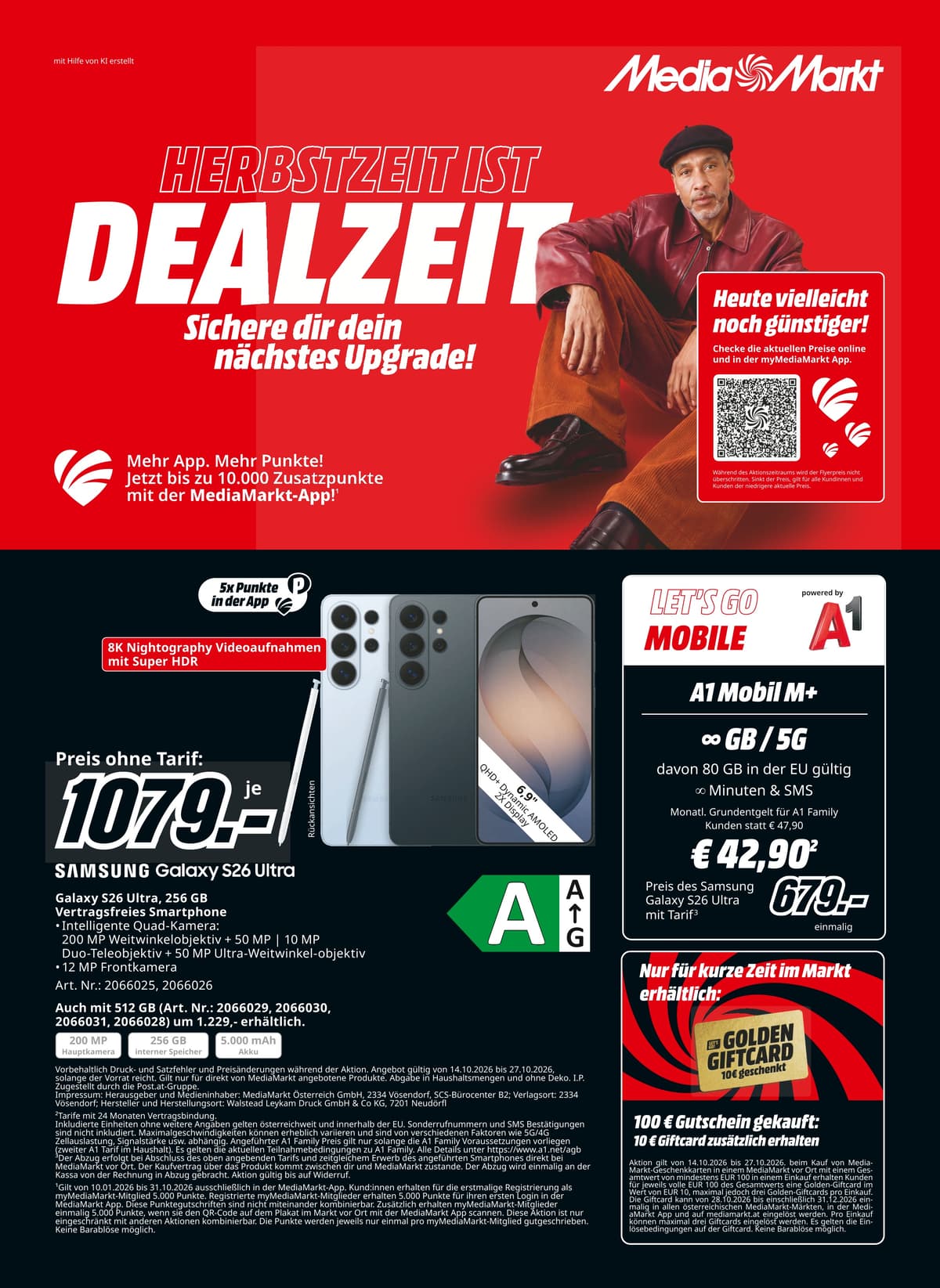 Titelblatt des MediaMarkt Prospekts Herbszeit Deals