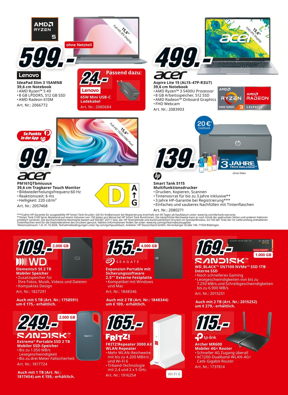 Seite 6 des MediaMarkt Flugblatts – Herbszeit Deals