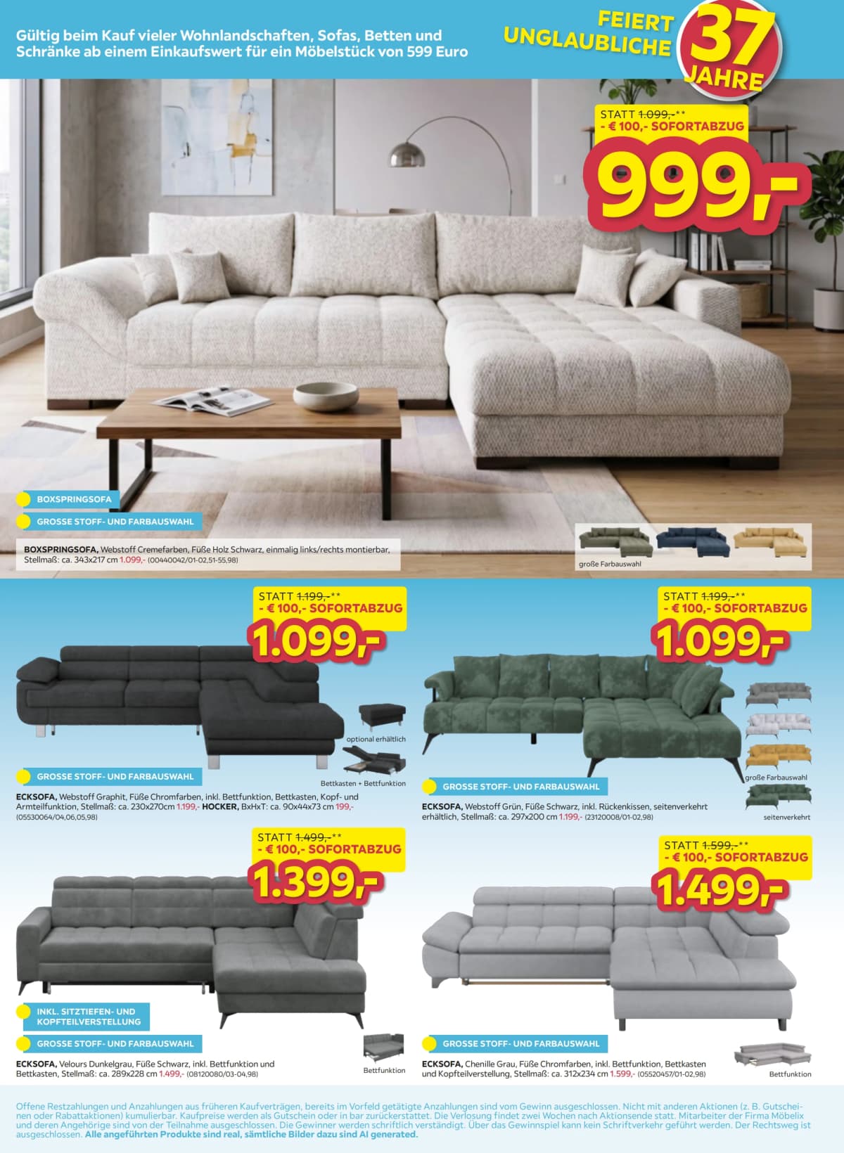 Seite 5 des Möbelix Flugblatts – 100 € Sofortabzug