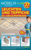 Titelblatt des Möbelix Prospekts Leuchten und Teppiche