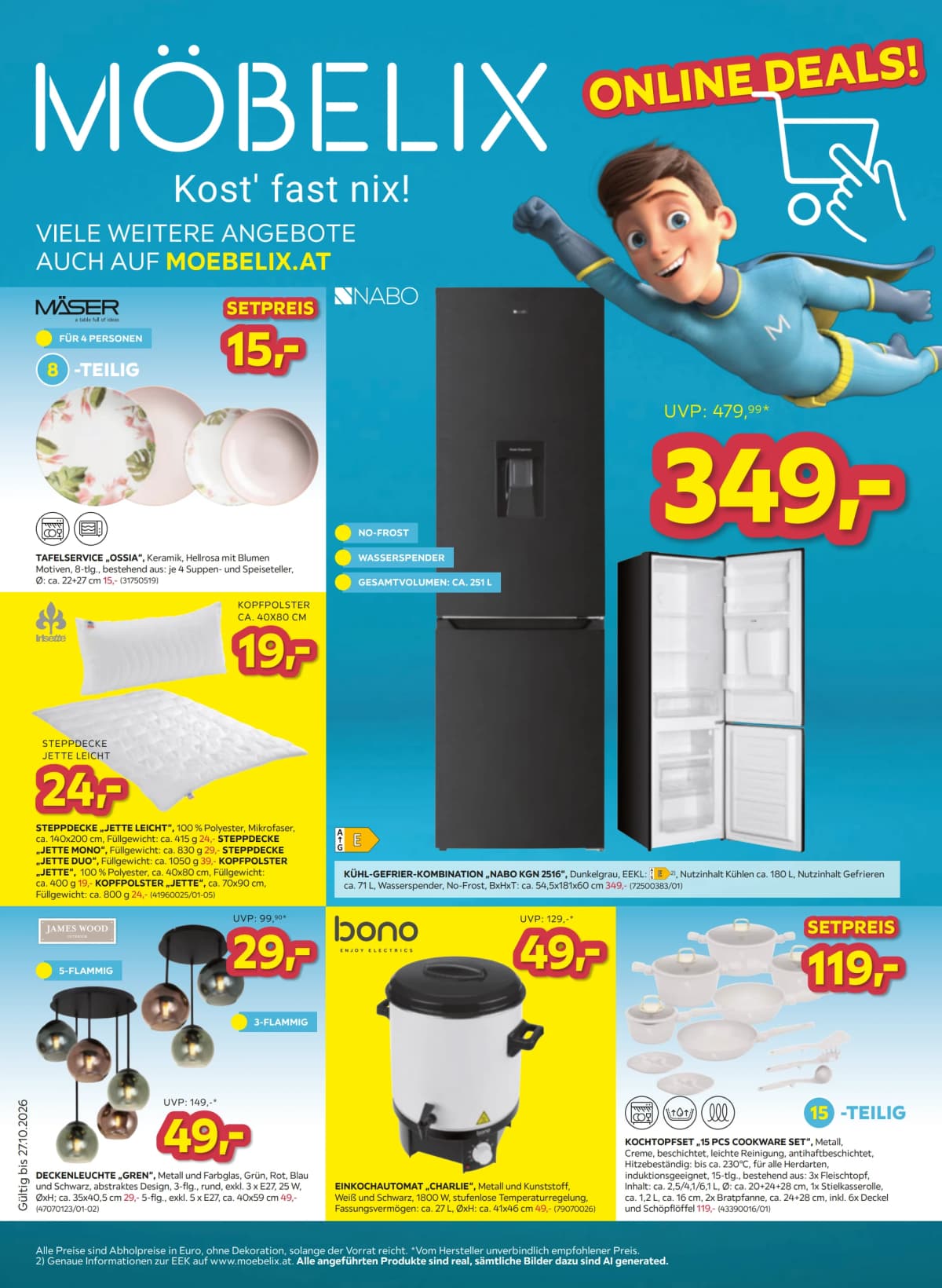 Seite 1 des Möbelix Flugblatts – Online Deals