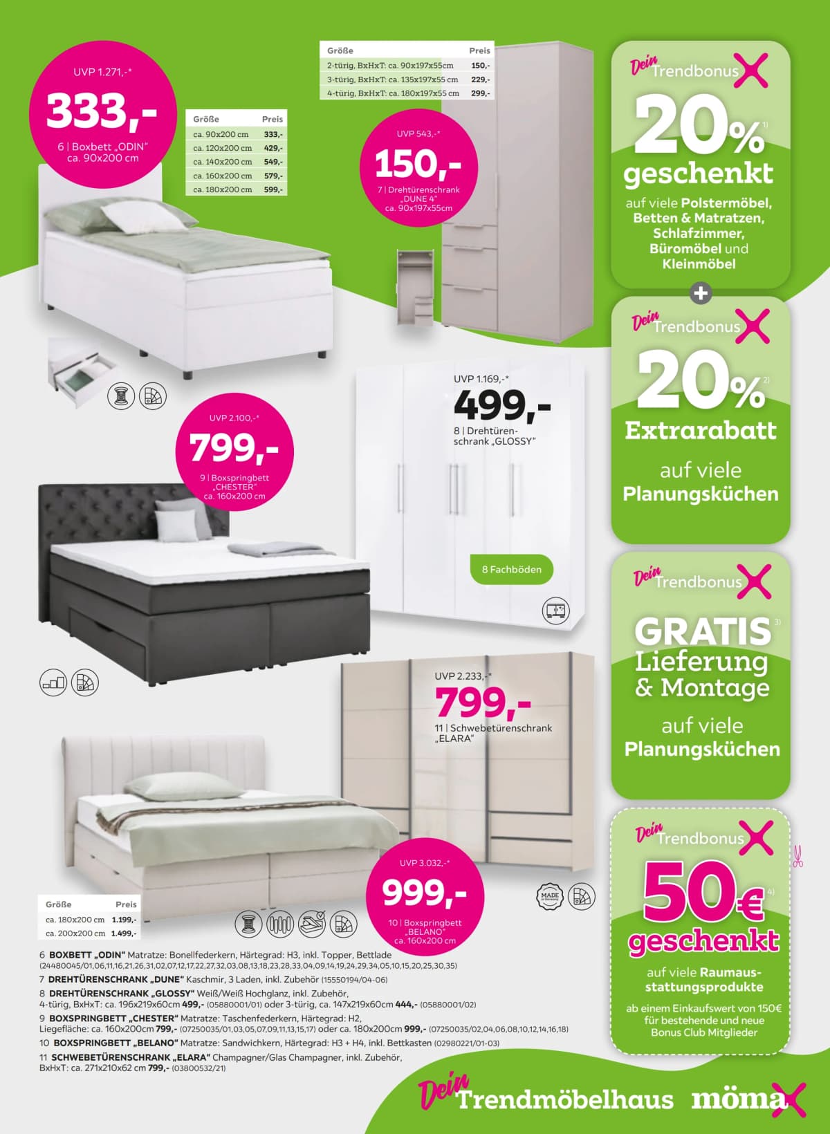 Seite 5 des Mömax Flugblatts – Bis zu 20% sparen
