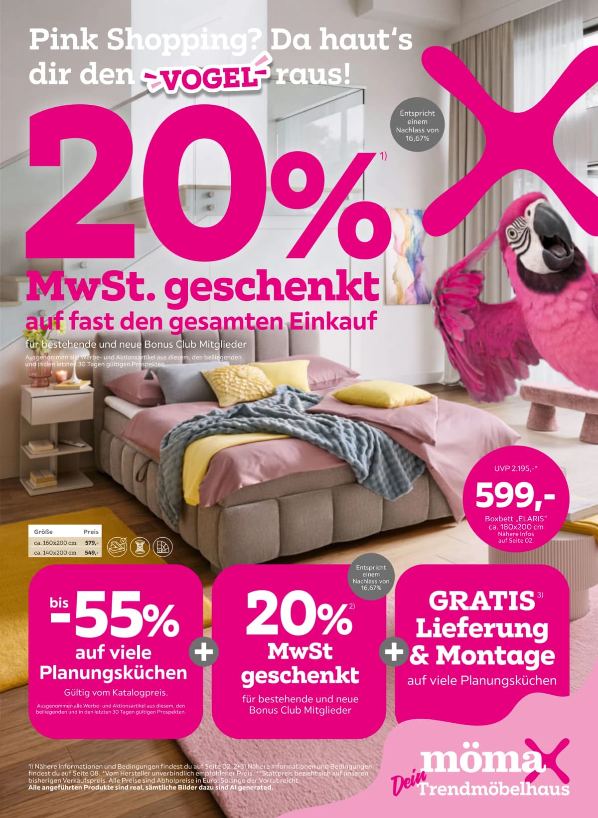Mömax Flugblatt ab 08.09.2026. – 20% MwSt. geschenkt