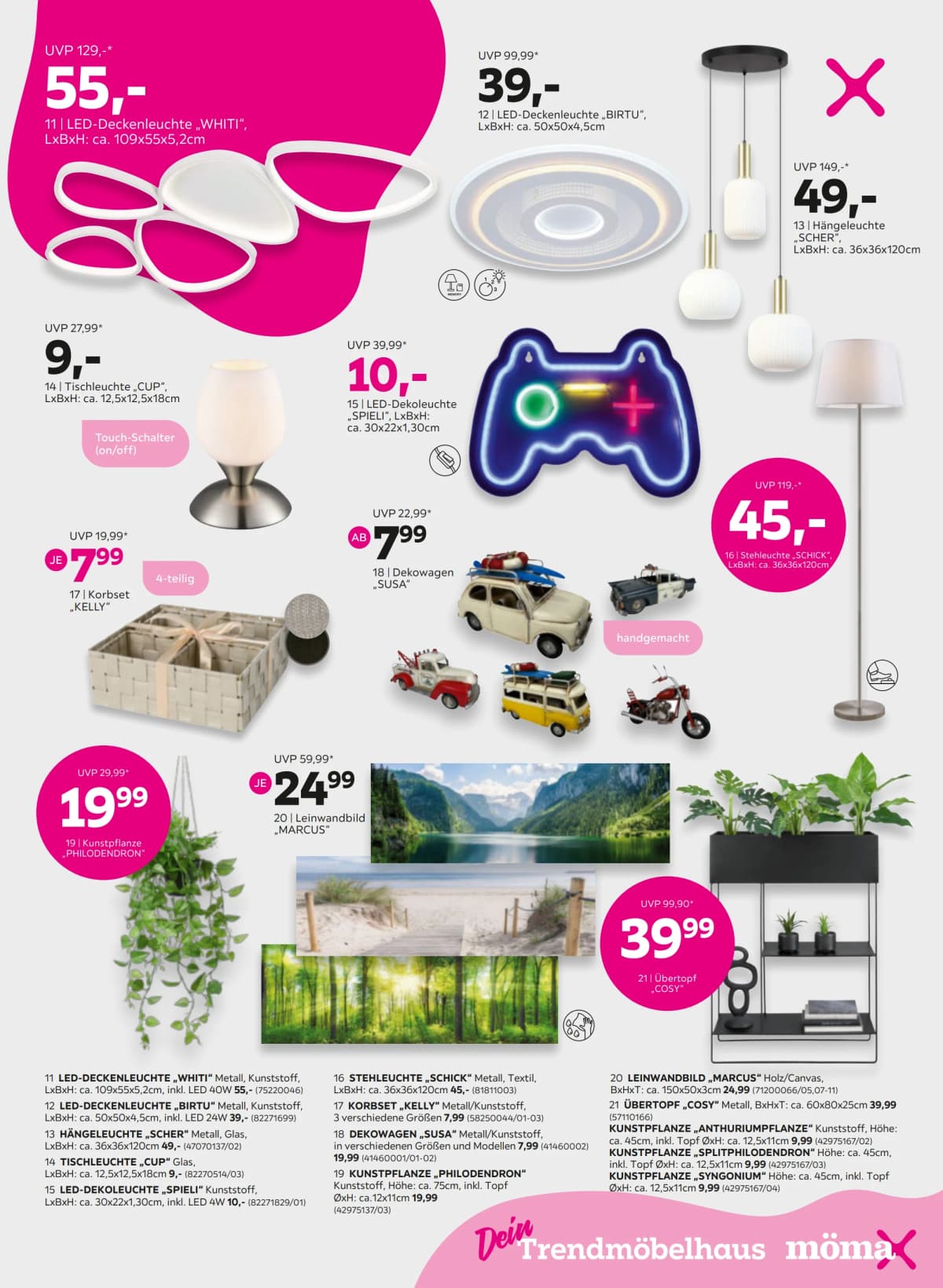 Seite 13 des Mömax Flugblatts – 20% MwSt. geschenkt ab 08.09.2026.