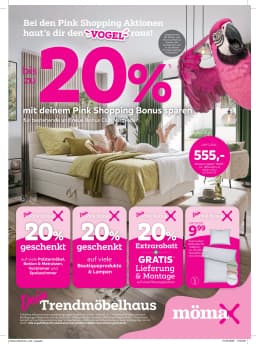Seite 1 des Mömax Prospekts Bis zu 20%