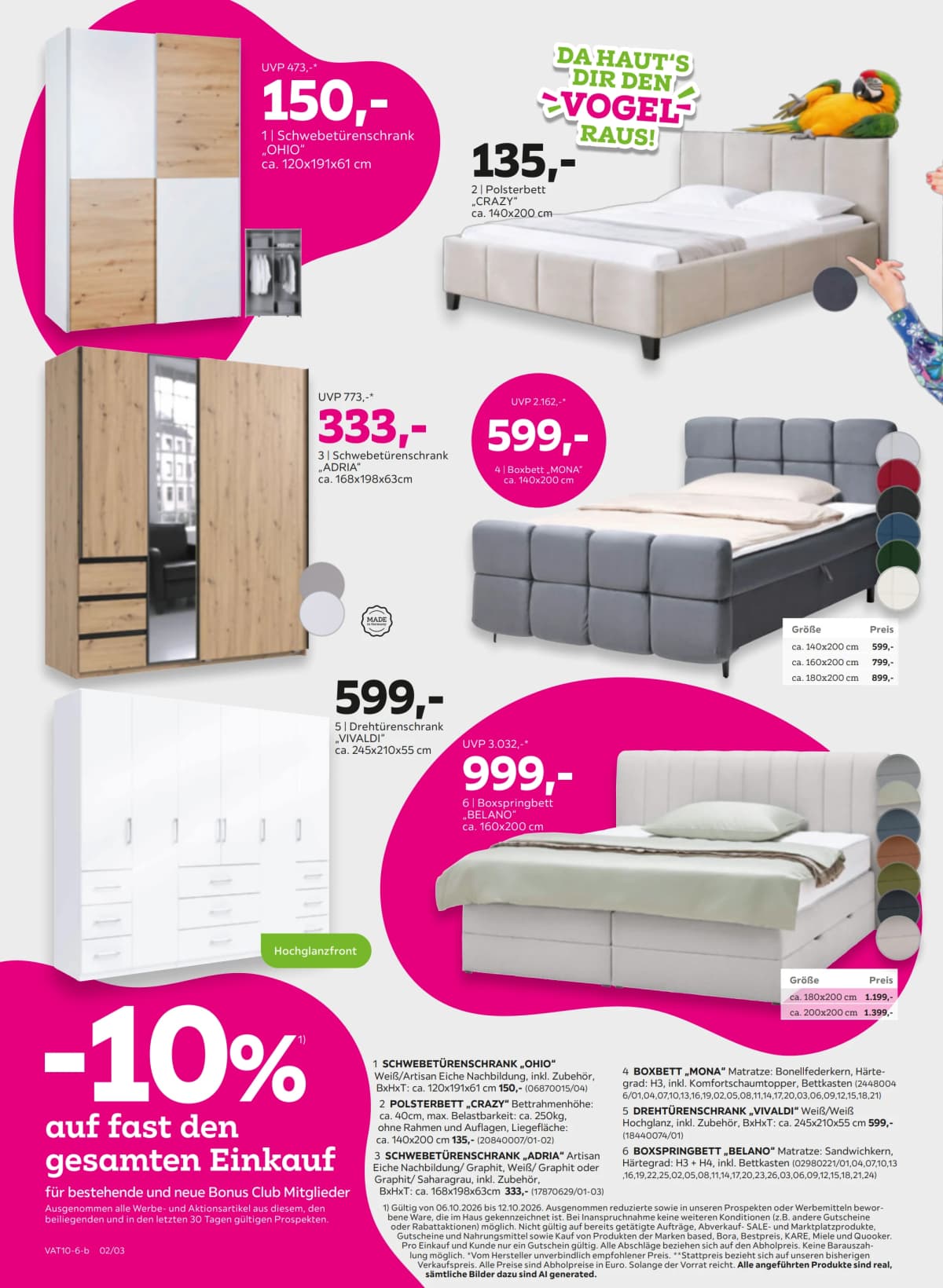 Seite 2 des Mömax Flugblatts – Minus 10%