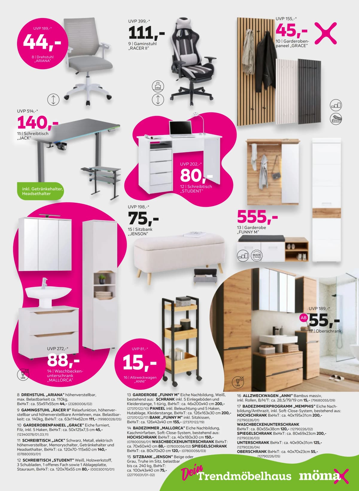 Seite 9 des Mömax Flugblatts – Minus 10%