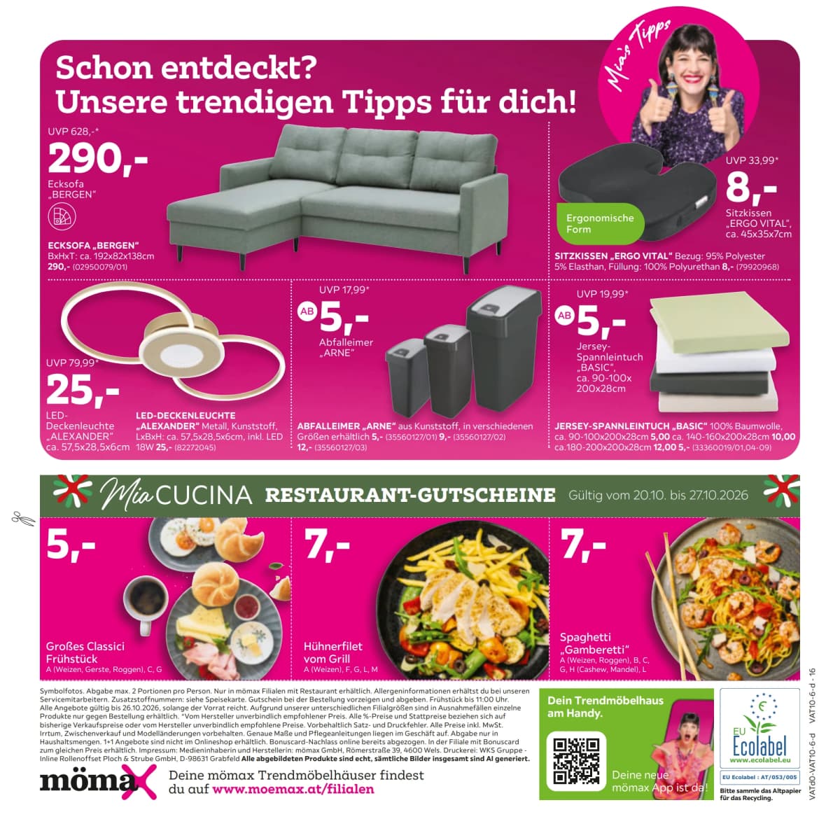 Seite 16 des Mömax Flugblatts – Bis zu 20%