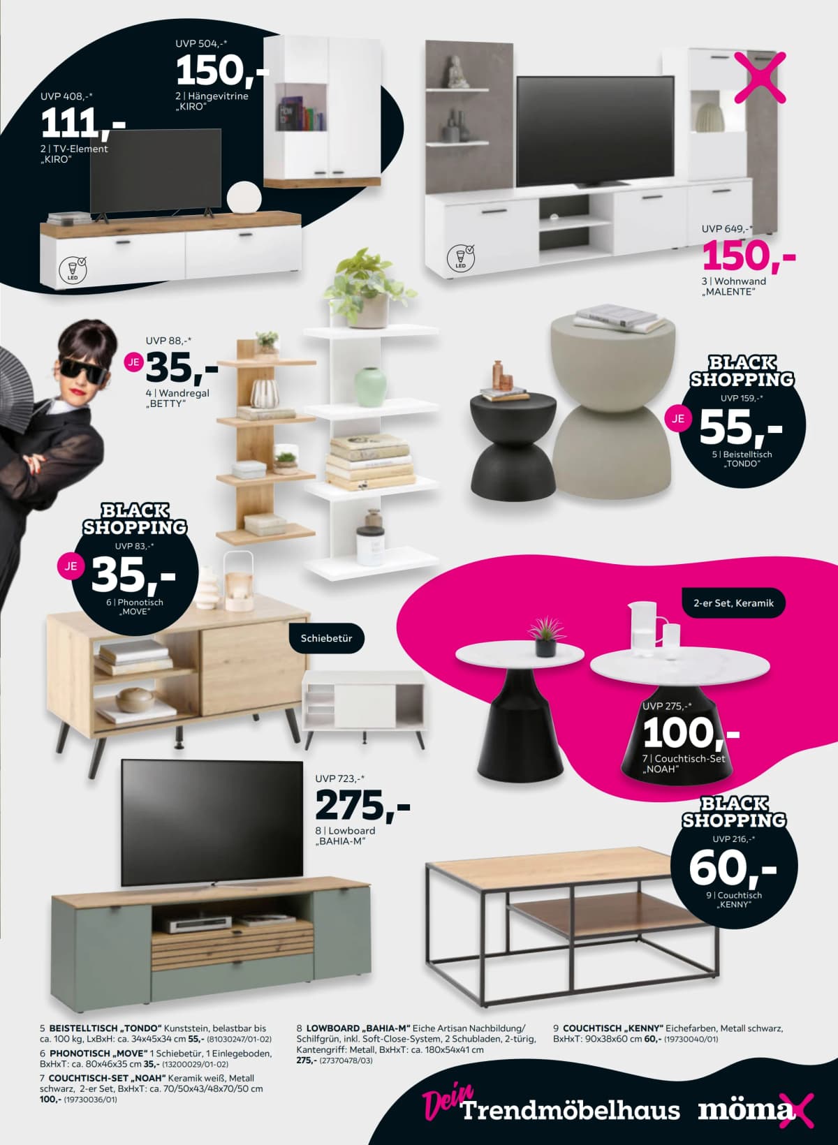 Seite 5 des Mömax Flugblatts – Bis -20%