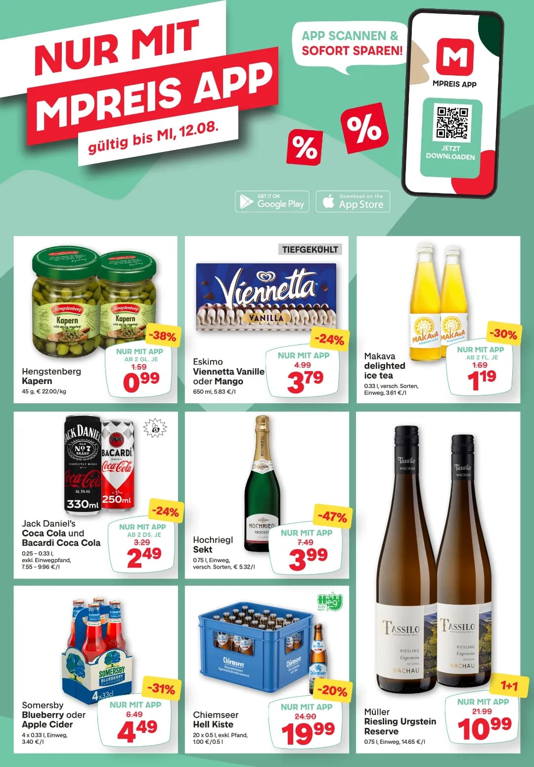 Seite 14 des MPREIS Flugblatts – Wochenangebote ab 31.07.2026