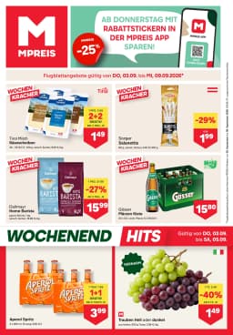 Seite 1 des MPREIS Prospekts Aktuelle Angebote
