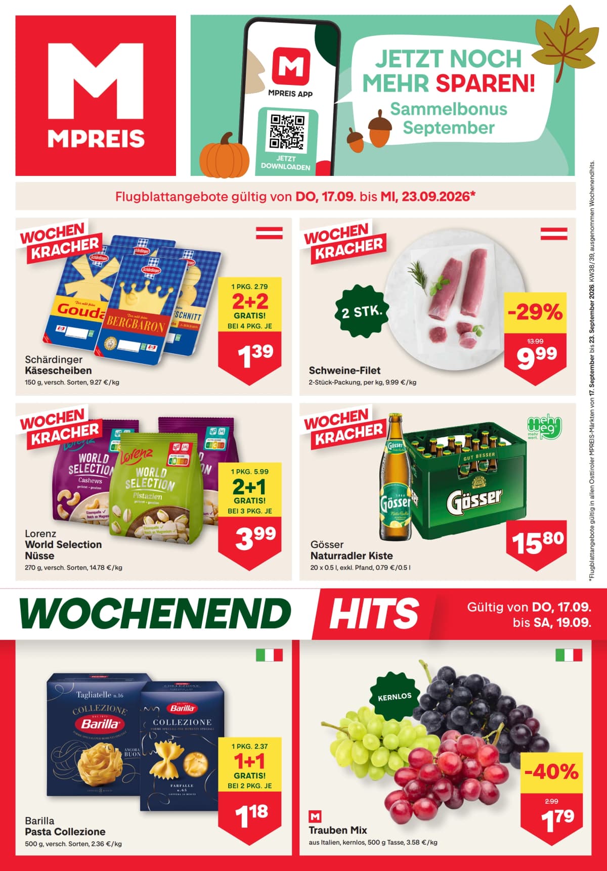 MPREIS katalog Aktuelle Angebote, 17.09.2026. – 23.09.2026.