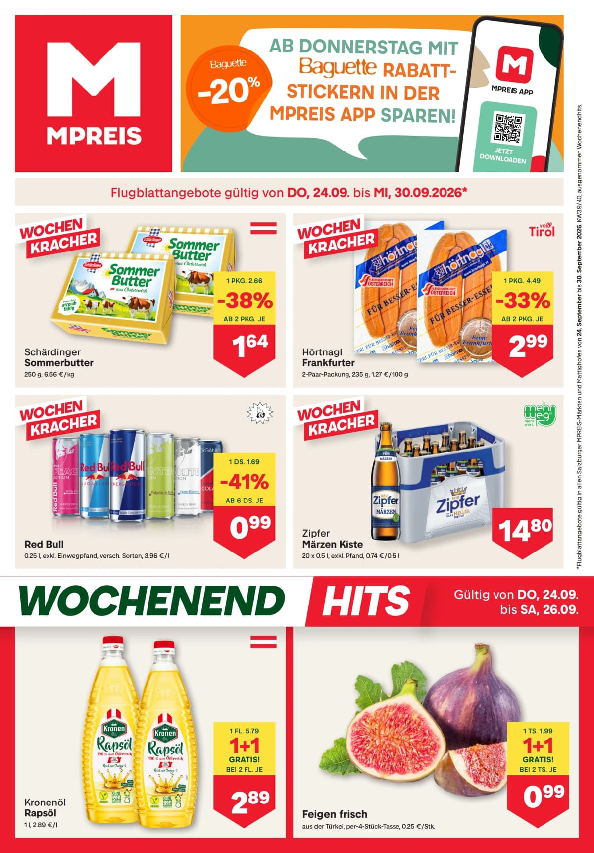 Seite 1 des MPREIS Flugblatts – Aktuelle Angebote