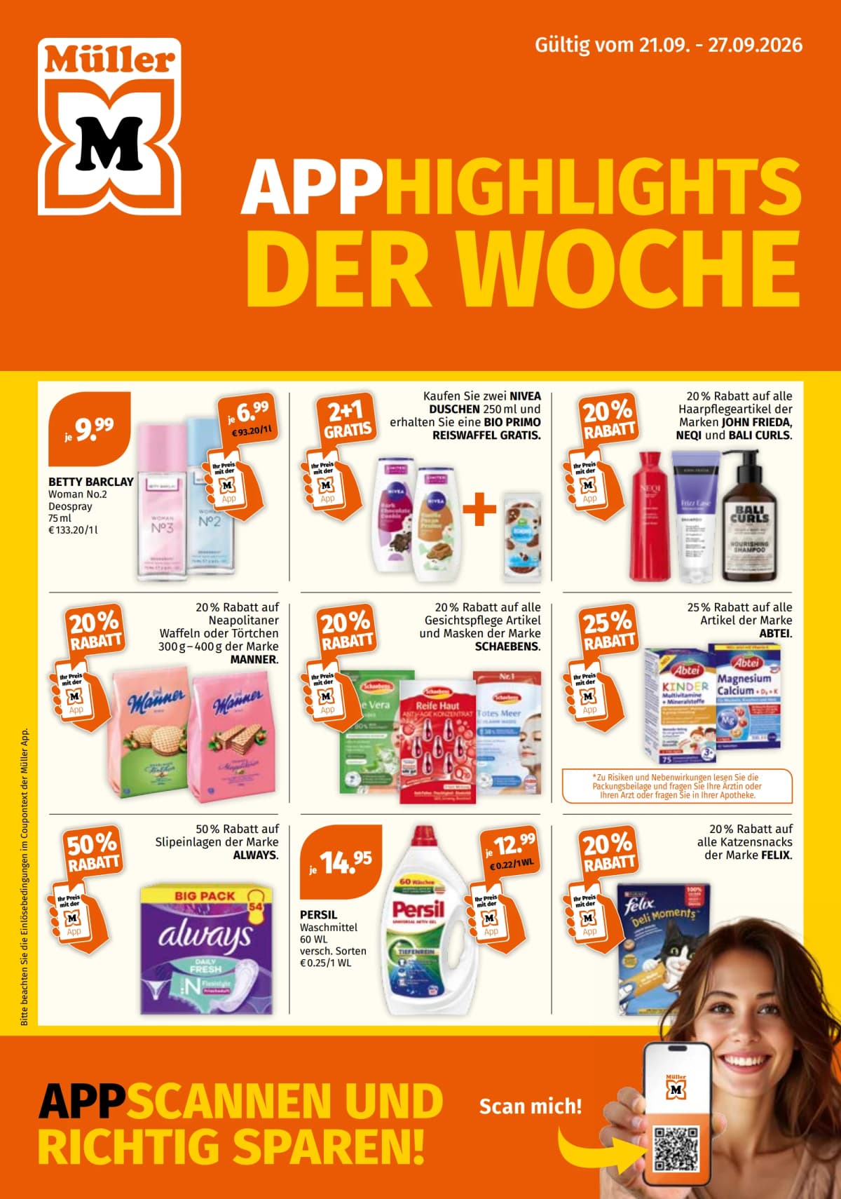 Seite 1 des Müller Flugblatts – App Highlights der Woche