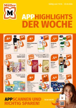 Seite 1 des Müller Prospekts App-Highlights der Woche