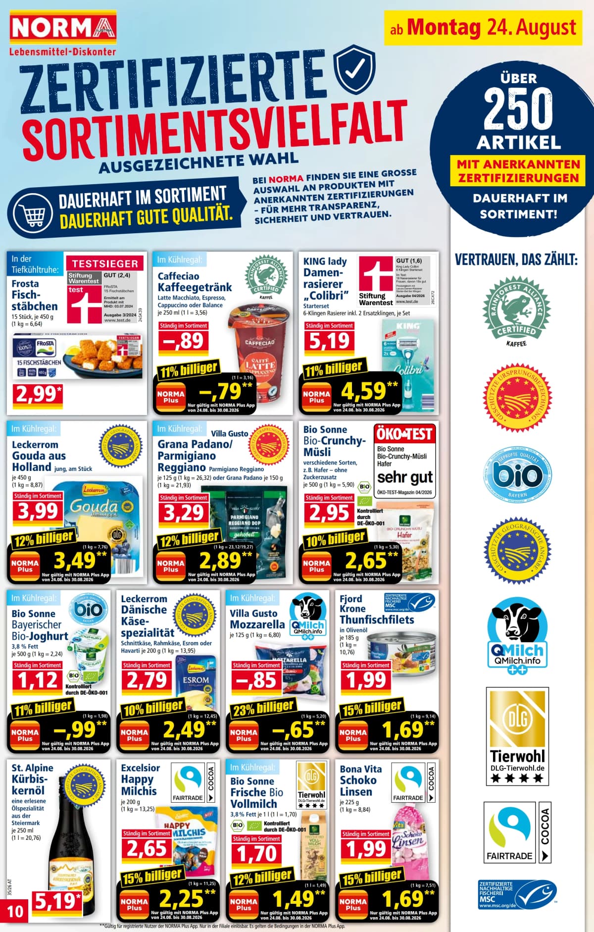 Seite 10 des Norma Flugblatts – Aktuelle Angebote ab 23.08.2026.