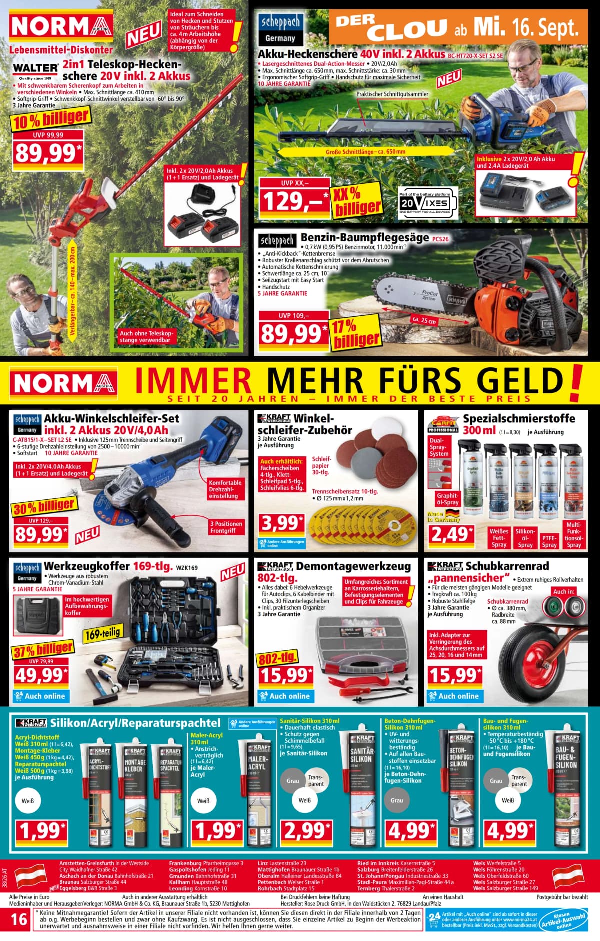 Seite 16 des Norma Flugblatts – Aktuelle Angebote ab 08.09.2026.